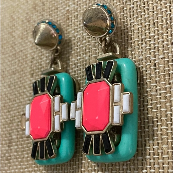 Studded Aztec Statement Piece Earrings - Picture 1 of 6